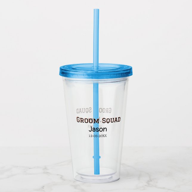 Brudgum Squad bestman möhippa lägg till namn  Take Away Mugg (Framsida)