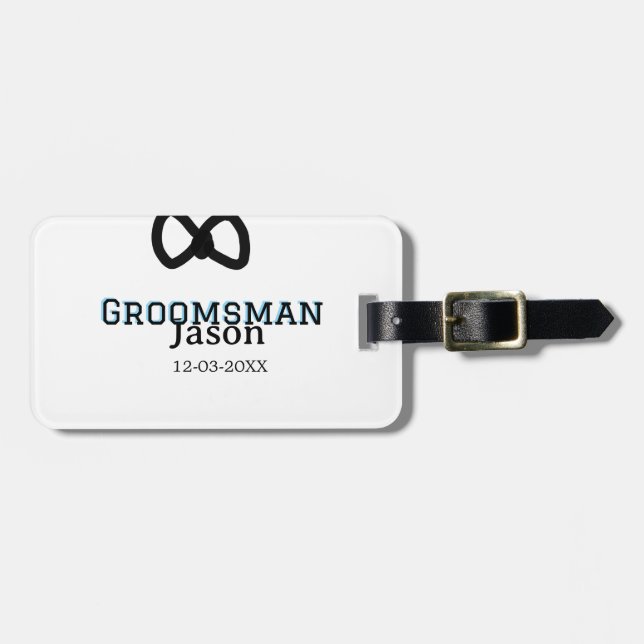 Brudgum Squad bestman svensexa lägg till namn  Bagagebricka (Horisontell Framsida)
