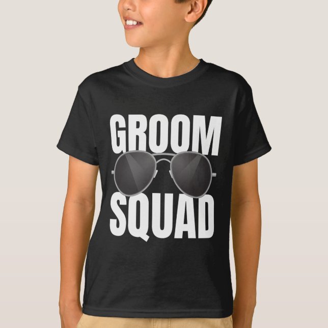 Brudgum Squad Brudgums Crew Lag Rolig Senterparty T Shirt (Framsida)
