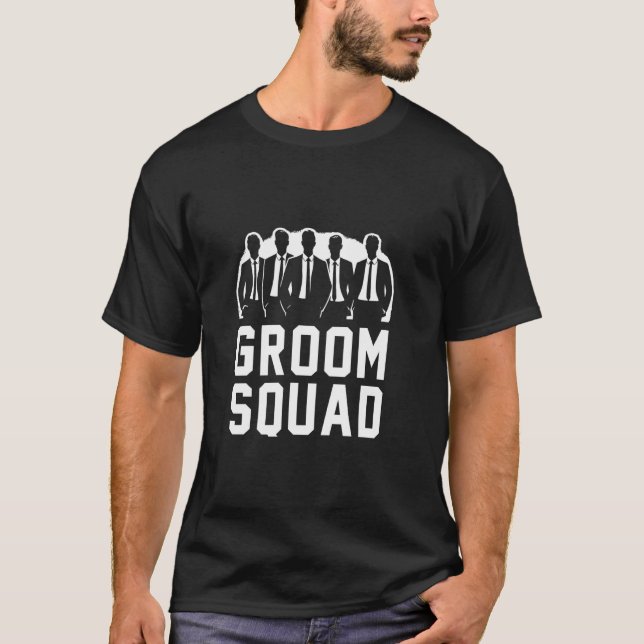 Brudgum Squad Brudtärnar Sängvätning Team Brödrask T Shirt (Framsida)
