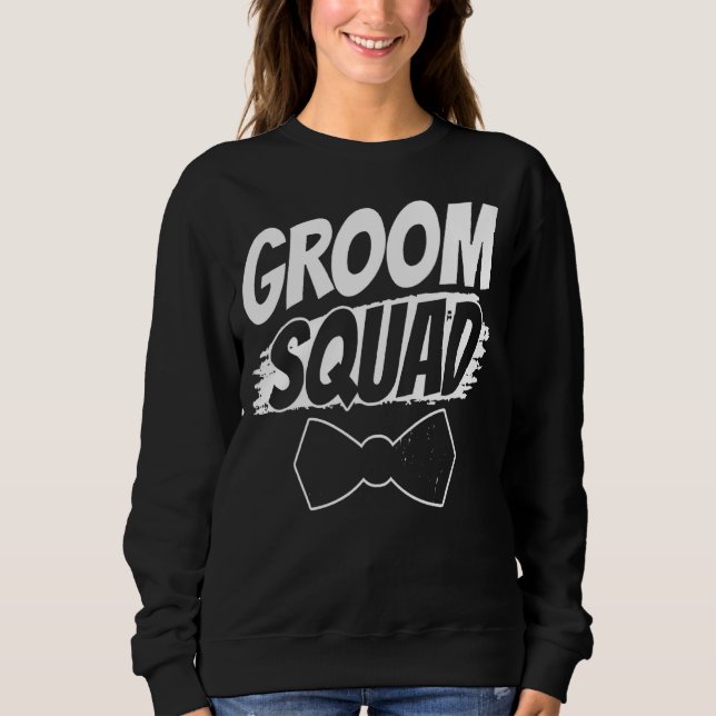 Brudgum Squad Party Citat Bachelor Bröllop T Shirt (Framsida)