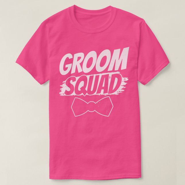Brudgum Squad Party Citat Bachelor Bröllop  T Shirt (Design framsida)