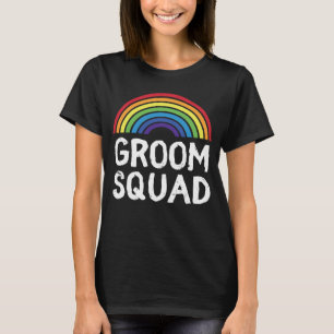 Brudgum Squad Pride Bröllop LGBT Gay Svärmannafest T Shirt