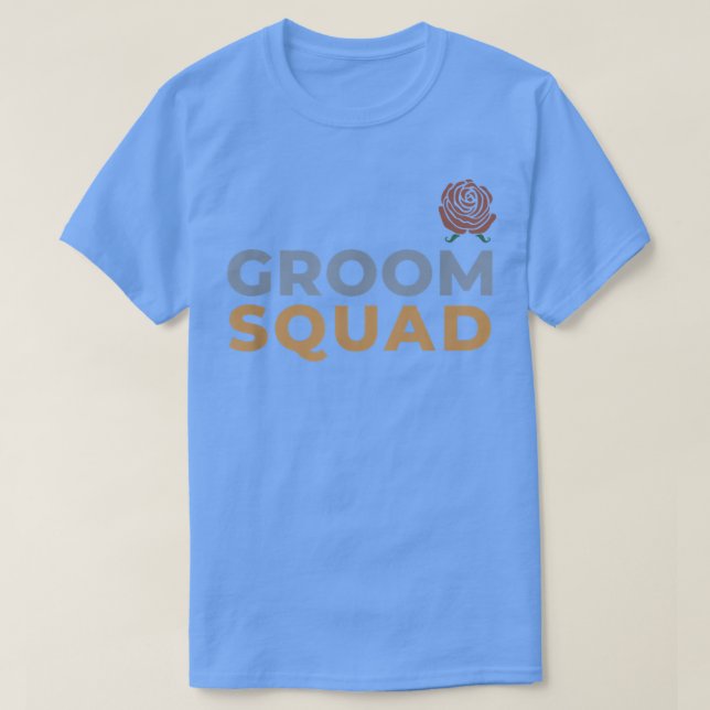 Brudgum Squad Rose Bröllop Matchande Svärmannafest T Shirt (Design framsida)