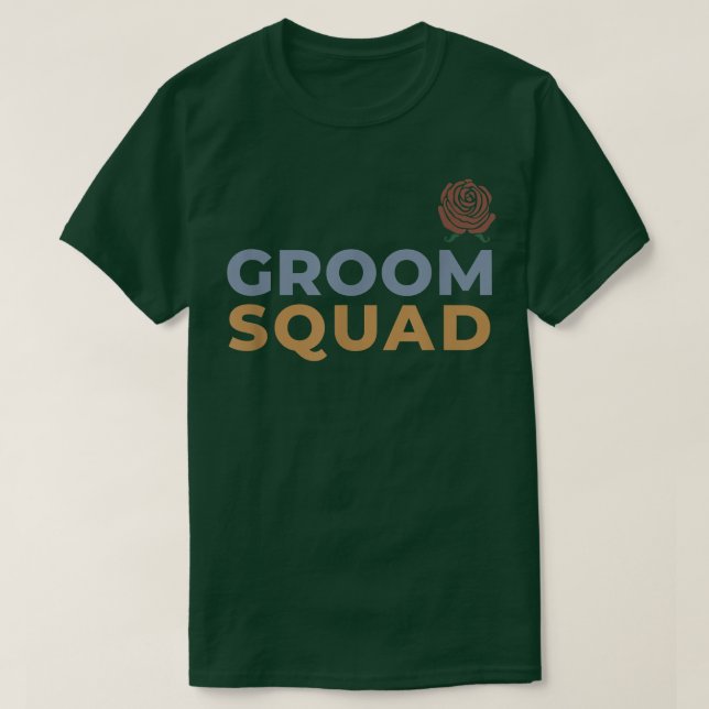 Brudgum Squad Rose Bröllop Matchande Svärmning D T Shirt (Design framsida)
