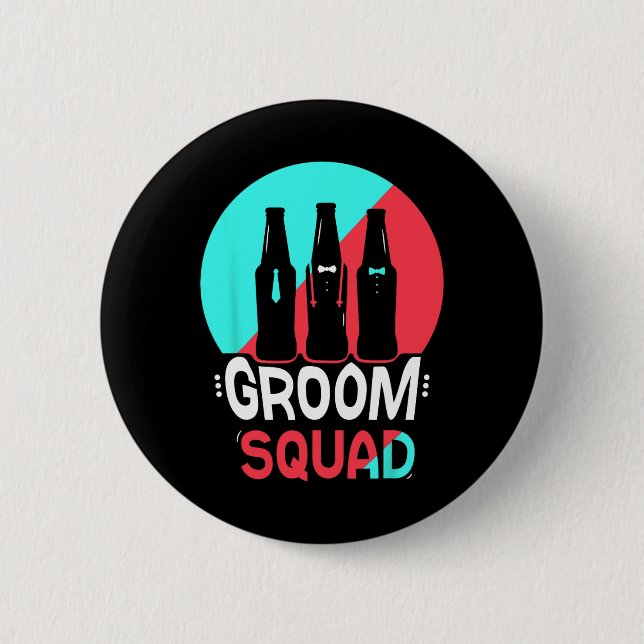 Brudgum Squad Säger Party Bröllop Bachelor  Knapp (Framsida)