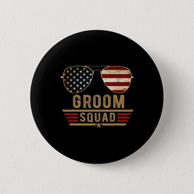Brudgum Squad Sängkammare Bröllop Brudgum USA S Knapp (Framsida)