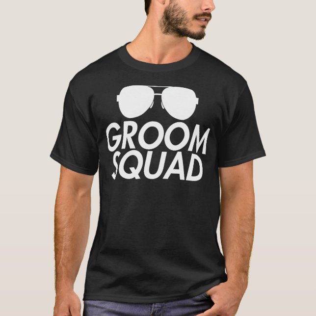 Brudgum Squad Sängkammarparty Drickande Team Bröll T Shirt (Framsida)