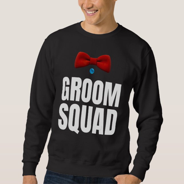Brudgum Squad Sängkammarparty Kommande Bröllop Bru Lång Ärmad Tröja (Framsida)