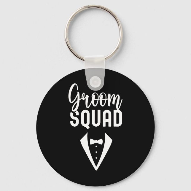 Brudgum Squad Sayings Party Bröllop Bachelor 3  Nyckelring (Framsida)
