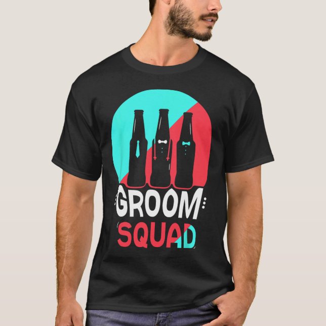 Brudgum Squad Sayings Party Bröllop Bachelor  T Shirt (Framsida)