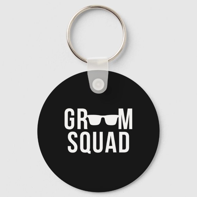 Brudgum Squad Singlar Bröllop Sängkammarparty  Nyckelring (Framsida)