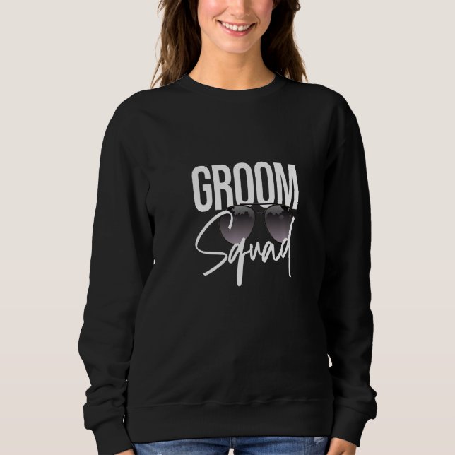 Brudgum Squad Solglasögon Bröllop Matchande Bachel T Shirt (Framsida)