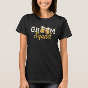 Brudgum Squad Team Öl Svärmansfest Roligt Bachel T Shirt