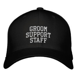 'Brudgum Supportpersonal' Svart & Vitt Brudgumspre Broderad Keps