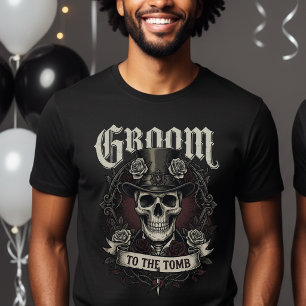 Brudgum till gravskalle herr gothic bröllop t shirt