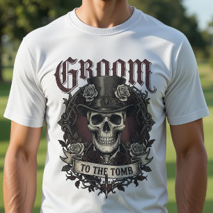 Brudgum till gravskallen herr gotisk bröllop t shirt