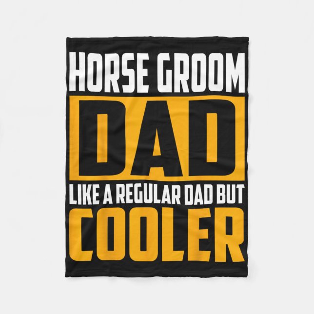 Brudgum till häst - som en vanlig pappa men cool fleecefilt (Framsidan)