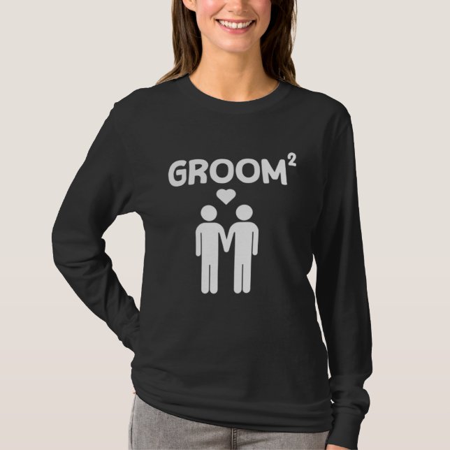 Brudgum Torget Söt Gay Bi Pan Bröllop T Shirt (Framsida)