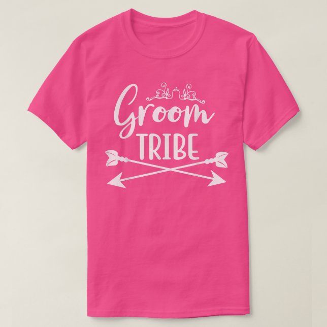 Brudgum Tribal Matchande Söt Pil Bröllop Förlovnin T Shirt (Design framsida)