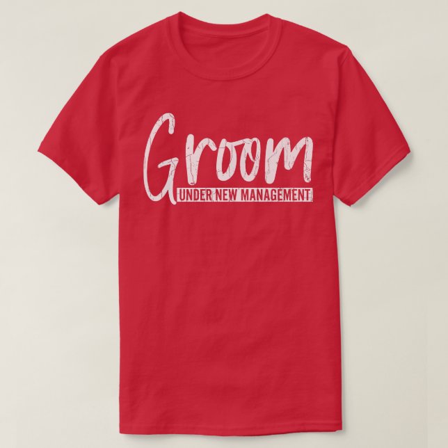 Brudgum under ny ledning Roligt bröllop Gift G T Shirt (Design framsida)