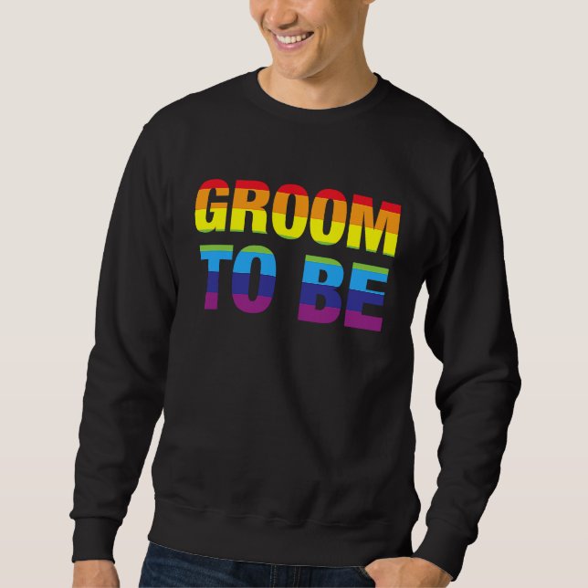 Brudgum Zu Vara HBTQ Pride Förlovningsfest Lång Ärmad Tröja (Framsida)