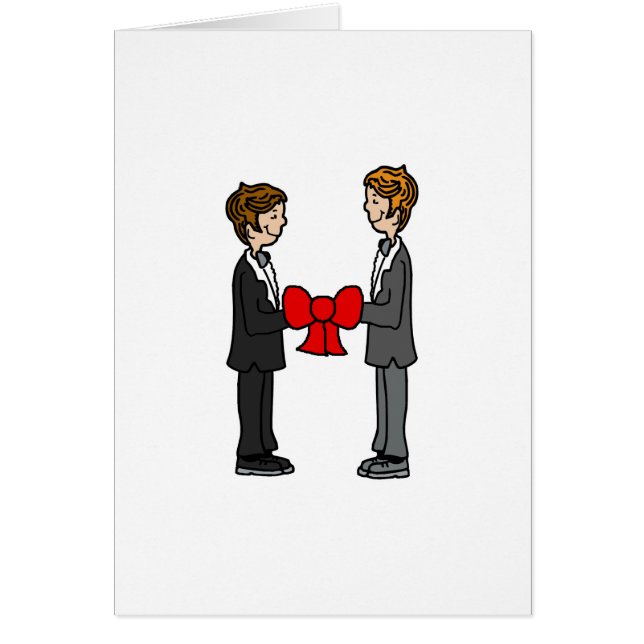 Brudgummar binder fnurran hälsningskort (Framsidan)