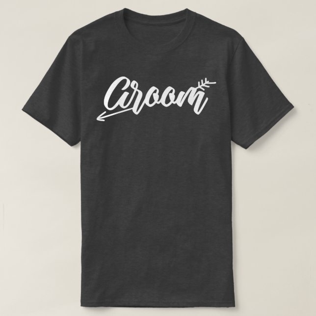 Brudgumme Matchning Söt Pil Förlovning Bröllopsfes T Shirt (Design framsida)
