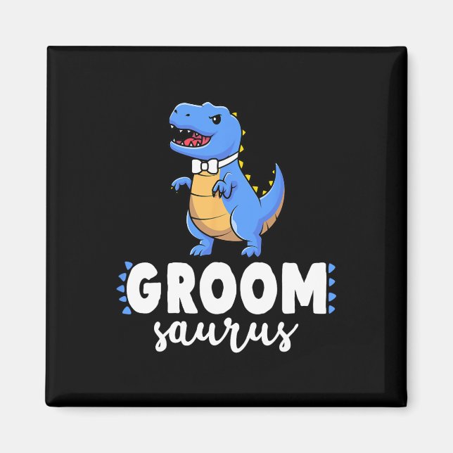 Brudgumme Saurus Dinosaur Förlovning Bröllop Par M Magnet (Framsidan)