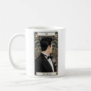 Brudgummemugg, Tarotkortdesign i garnkonststil Kaffemugg