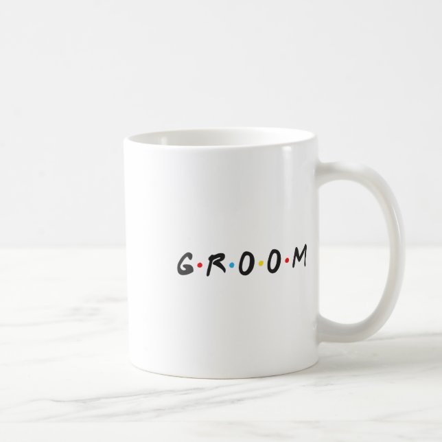 Brudgummen Mans Sängkammarparty Bröllopsdag Brudgu Kaffemugg (Höger)