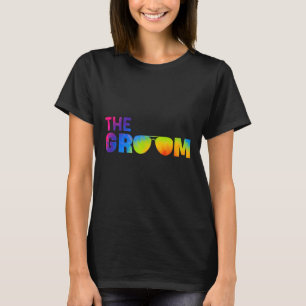 Brudgummen Tie Dye Coola Glasögon Rolig Svägerska T Shirt