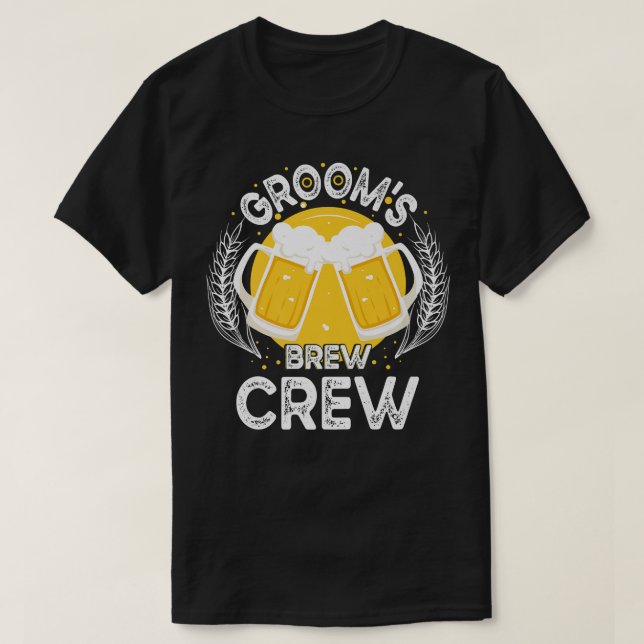 Brudgummens bryggarkompis Roliga Bröllopsfest Brud T Shirt (Design framsida)