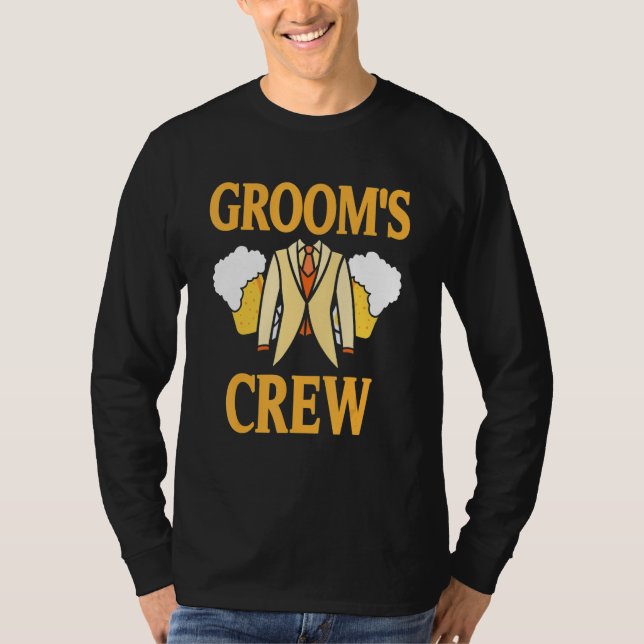 Brudgummens Crew Retro Coola Svägers Pojkarnas Par T Shirt (Framsida)