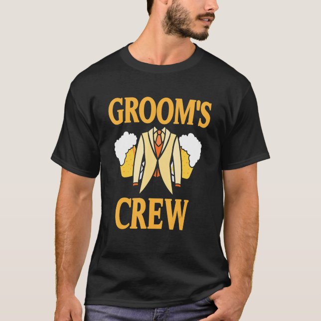 Brudgummens Crew Retro Coola Svägerskap Designs Pr T Shirt (Framsida)