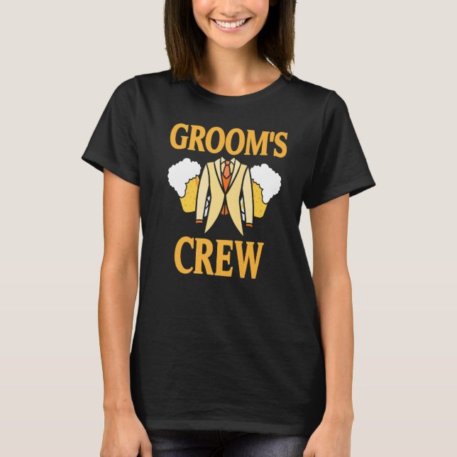 Brudgummens Crew Retro Coola Svägerskor Födelsedag T Shirt (Framsida)