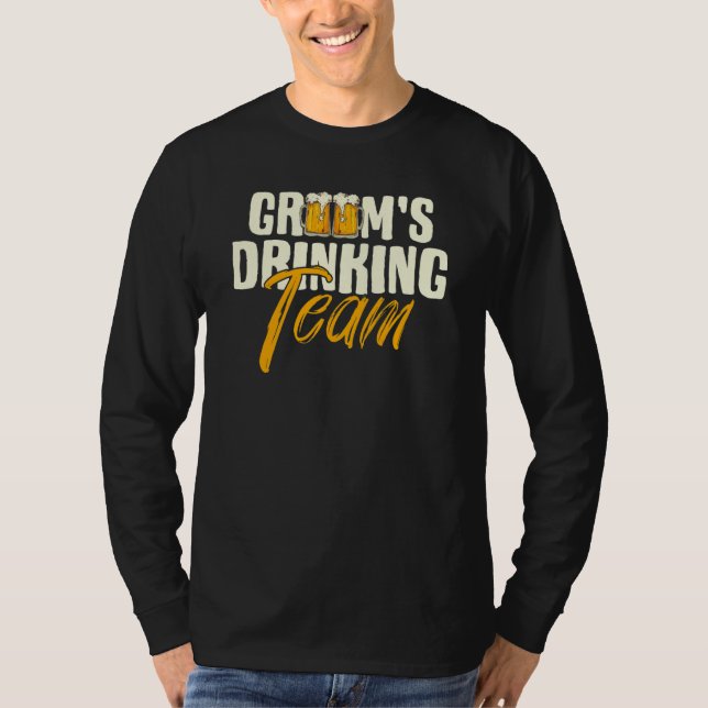 Brudgummens Drickande Lag Svinfest Bröllop  T Shirt (Framsida)