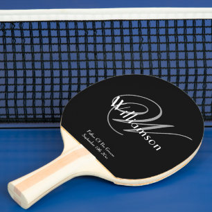 Brudgummens Fader Gåva Modernt Monogram Skript Nam Pingisracket
