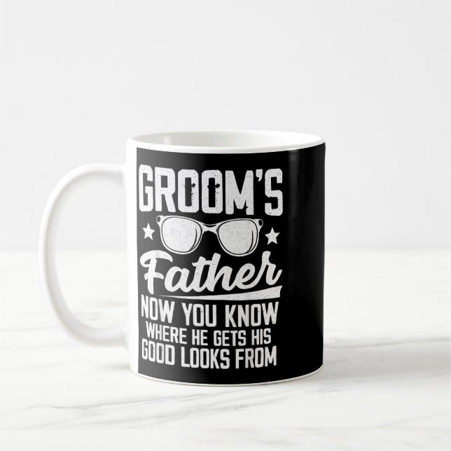 Brudgummens Faders Kostym Pappa Bröllop Bachelor Kaffemugg (Vänster)