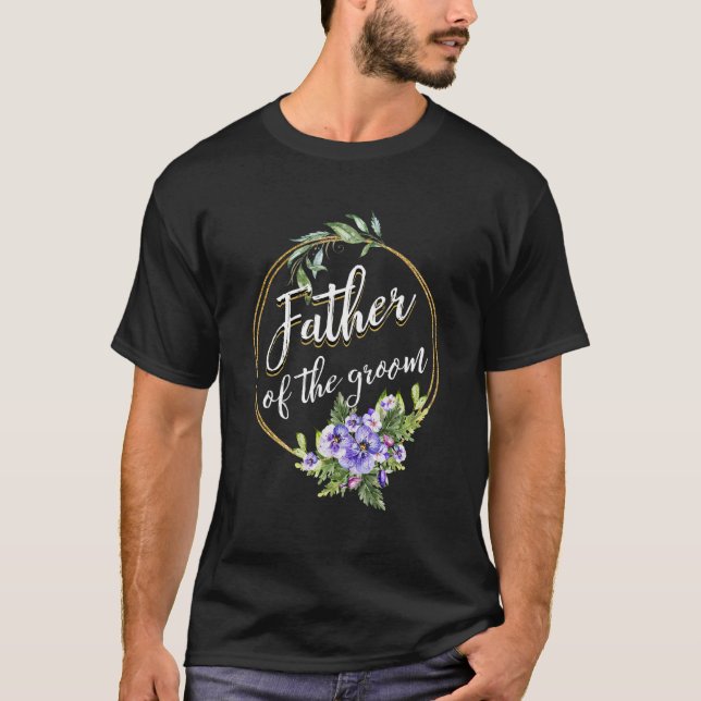 Brudgummens Far Bröllop Sängvätning Pappa T-Shirt (Framsida)