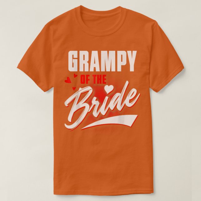 Brudgummens farfar bröllopsparty matchande brudpar t shirt (Design framsida)