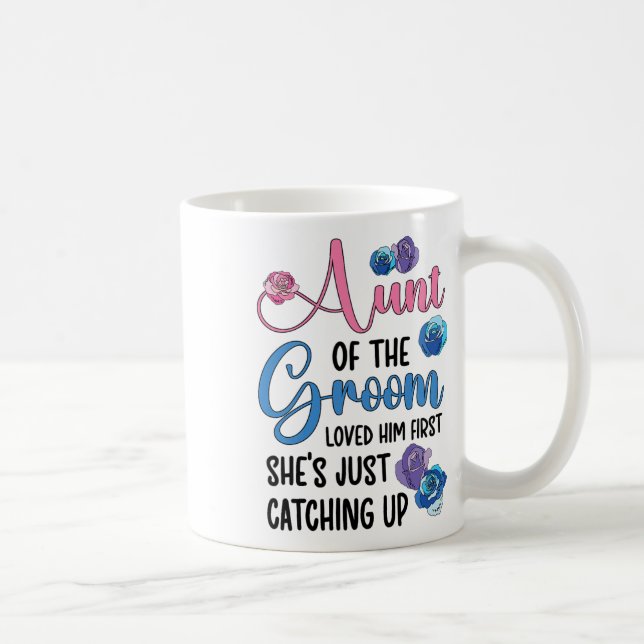 Brudgummens Faster Älskade Honom Först Brudgummens Kaffemugg (Höger)