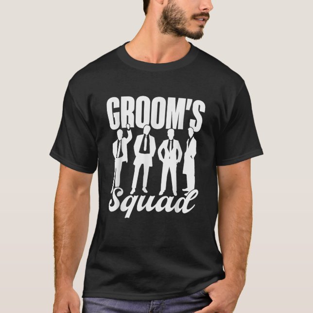 Brudgummens gäng Brud Brudgumme Sällskap Bachelor  T Shirt (Framsida)