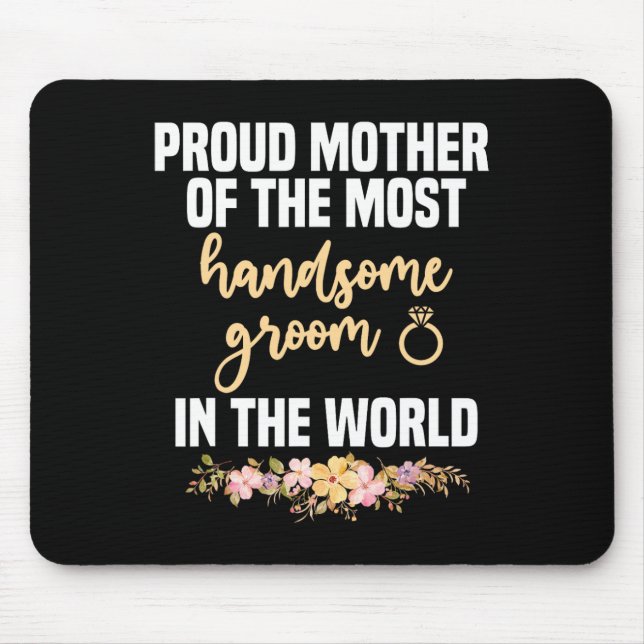 Brudgummens mamma snyggaste mors dag bröllop musmatta (Framsidan)