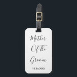 Brudgummens Mor Bröllop Enkel Gåva Förmån  Bagagebricka<br><div class="desc">'Brudgummens Mor' skrivet i vacker och elegant text,  detta är perfekt gåva eller kalasgåva till brudgummens mor. Du kan anpassa genom att ändra texten som du önskar.</div>