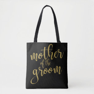 Brudgummens Mor Guld Glitter Kalligrafi Tote Tygkasse