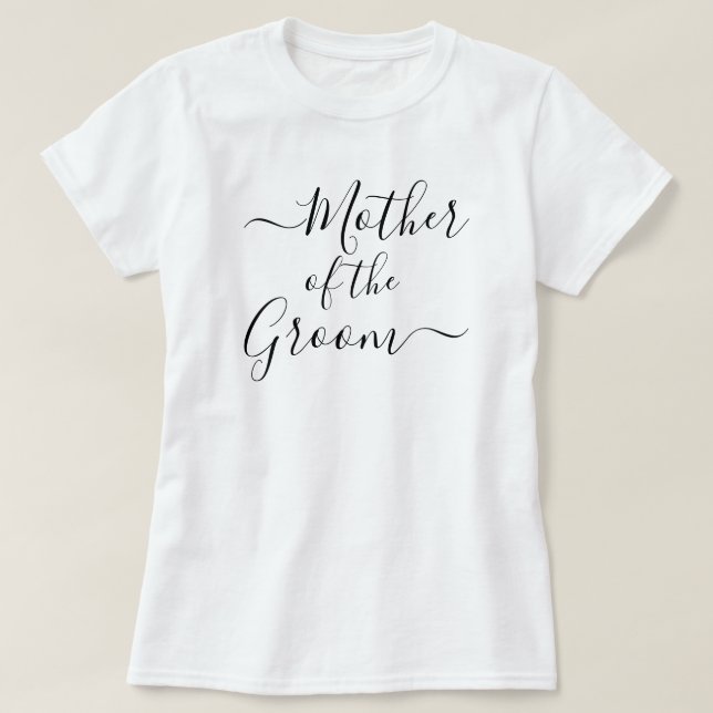 Brudgummens mor modern skrift t shirt (Design framsida)