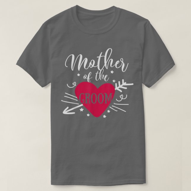 Brudgummens Mor Pil Hjärtat Bröllop Och Speningsfe T Shirt (Design framsida)