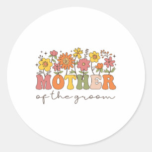 Brudgummens Mor Vildblomma Blommig Moget Par Runt Klistermärke