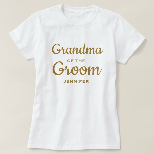 Brudgummens mormor eller farmor specialdesignad t- t shirt (Design framsida)